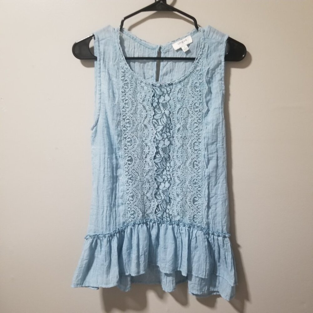 Umgee Tank Top Women's Small Sleeveless Blue